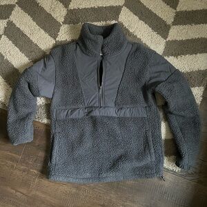 PINK Grey Teddy Quarter Zip